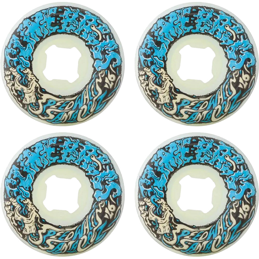 Santa Cruz Vomit Mini II Skateboard Wheels - White/Blue 53mm