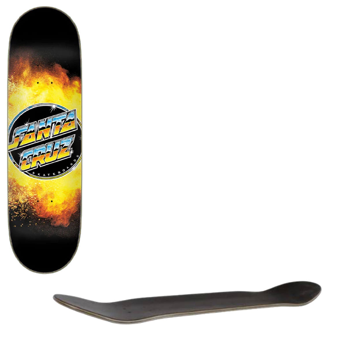 Santa Cruz Chrome Dot Everslick Skateboard Deck - Flame 8.5"