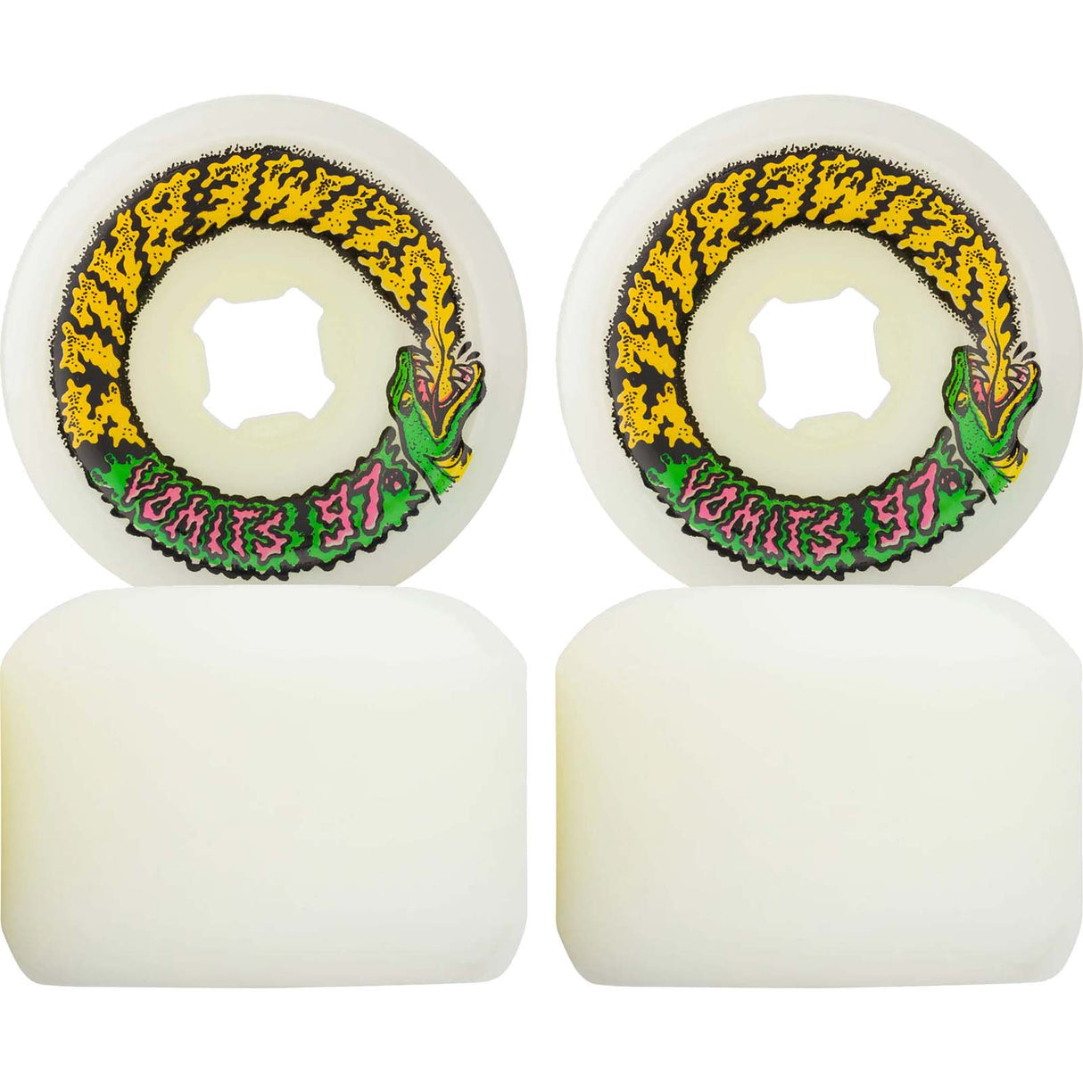 Santa Cruz Slime Balls Snake Vomits Skateboard Wheels - White 60mm
