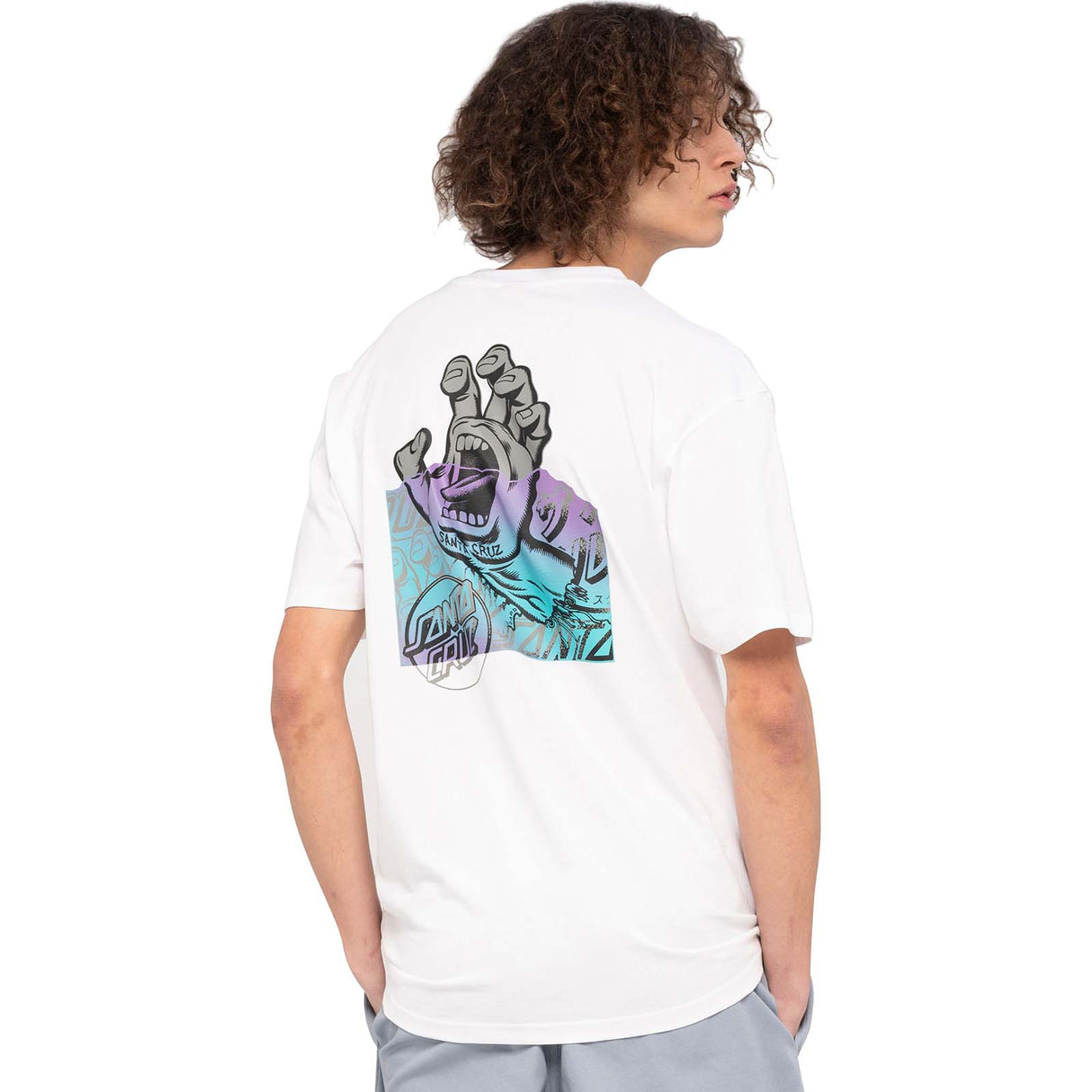 Santa Cruz Screaming Hand Divide T Shirt - White