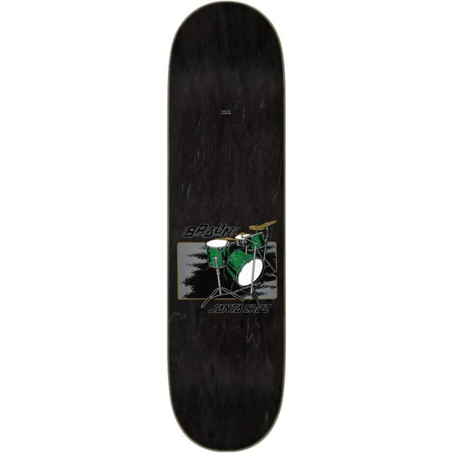 Santa Cruz Braun Drum Kit Skateboard Deck - Black 8.25''