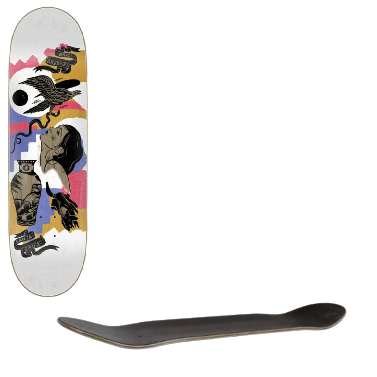 Santa Cruz Dressen Seeker Skateboard Deck - Multi 9''
