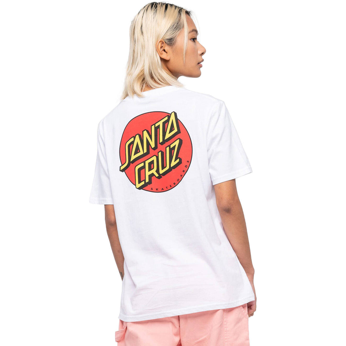 Santa Cruz Classic Dot Chest Womens T Shirt - White