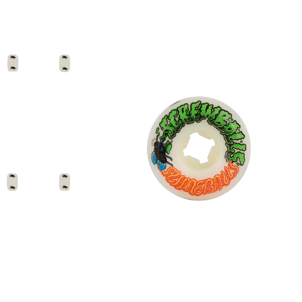 Santa Cruz Slime Balls Screw Balls Speed Balls Skateboard Wheels - White 56mm