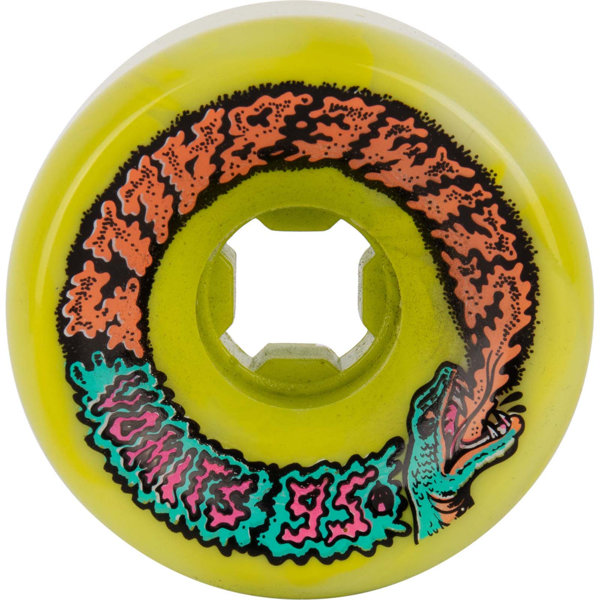 Santa Cruz Slime Balls Snake Vomits Skateboard Wheels - Green Swirl/White 60mm