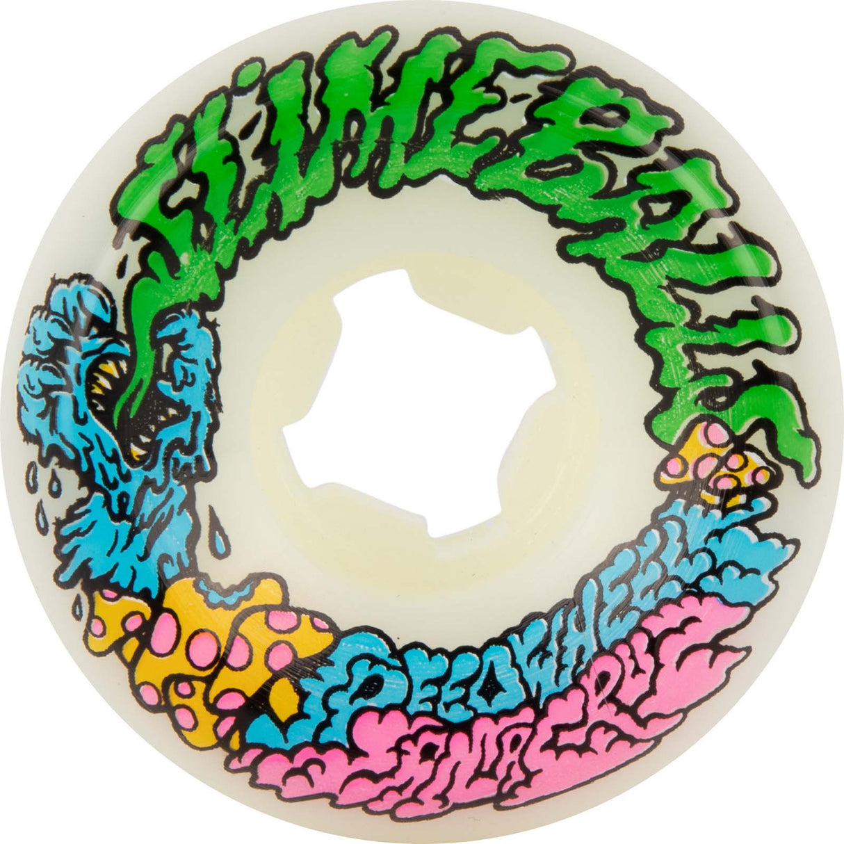 Santa Cruz Slime Balls Vomit Mini II Skateboard Wheels - White 53mm
