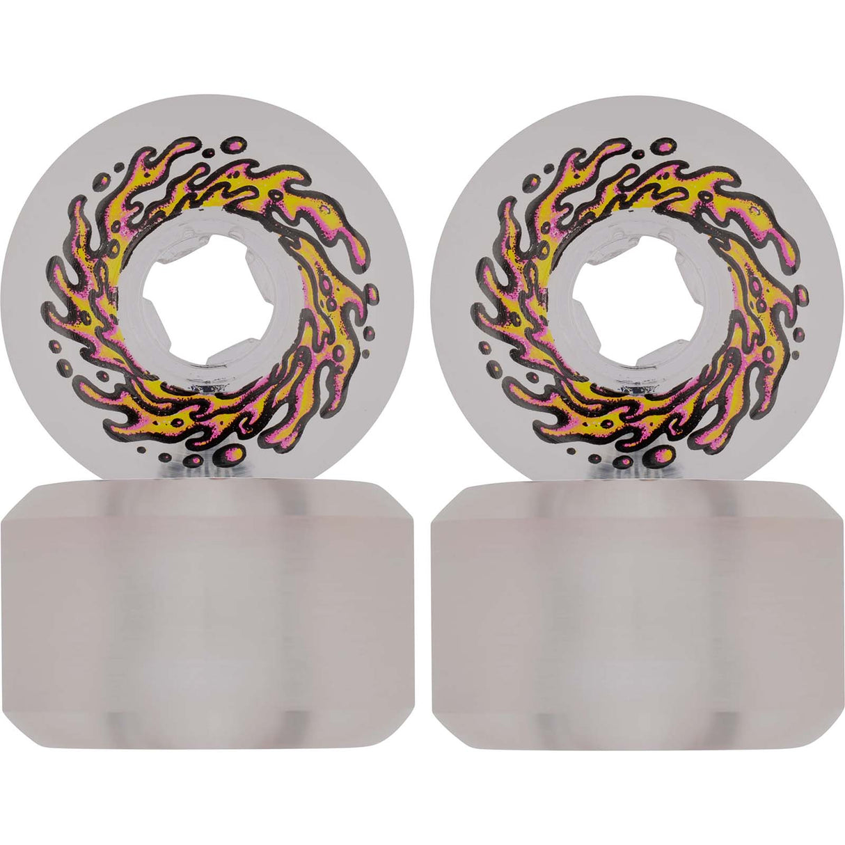 Santa Cruz Slime Balls Mirror Vomits Skateboard Wheels - Clear 54mm