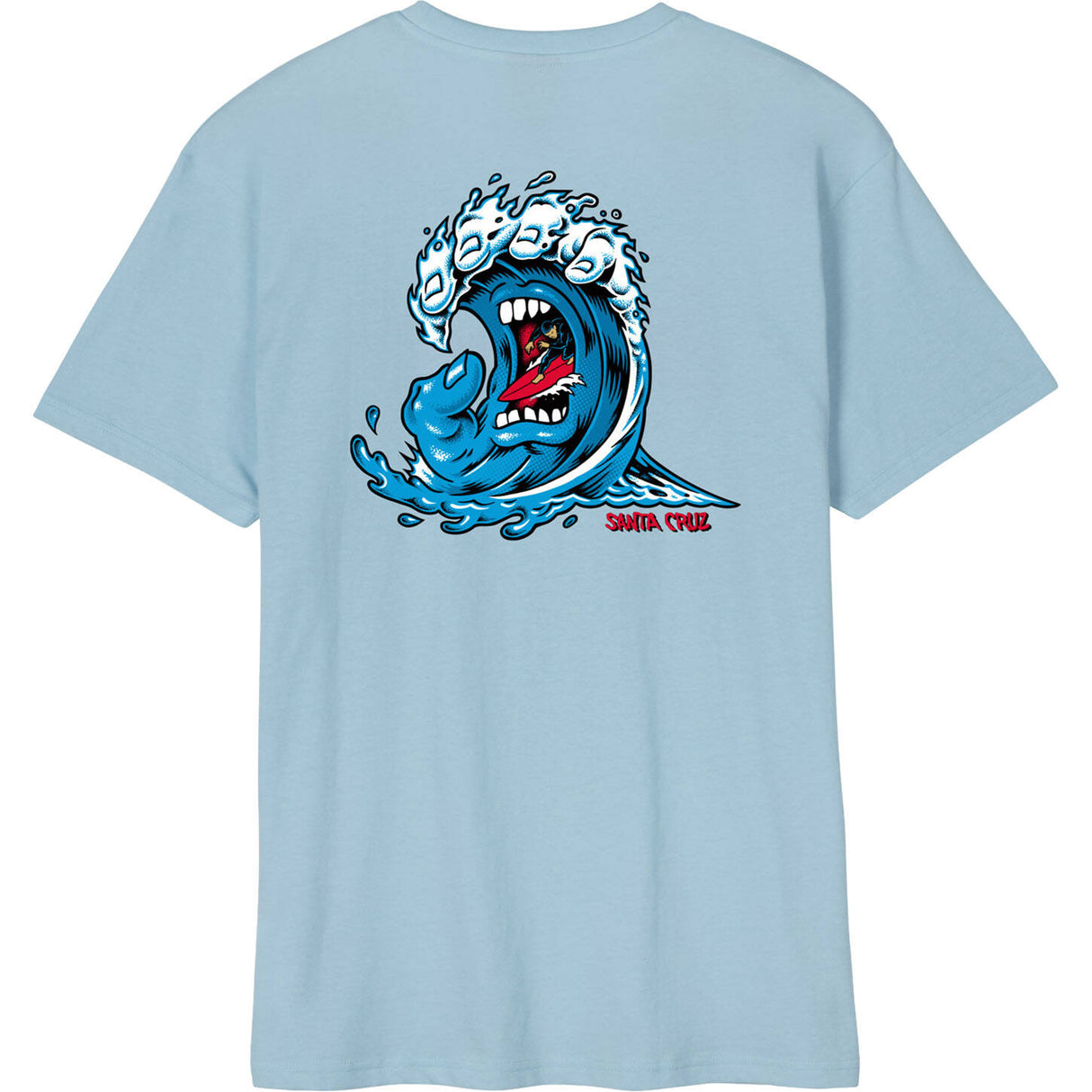 Santa Cruz Screaming Wave T Shirt - Sky Blue