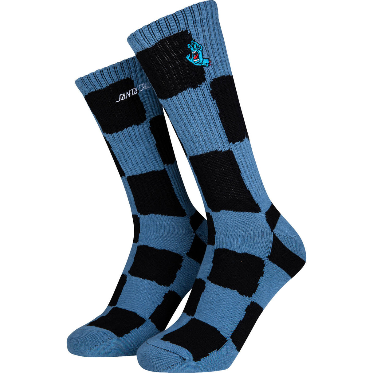 Santa Cruz Screaming Mini Hand Socks - Dusty Blue Check