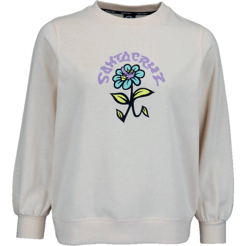 Santa Cruz Delfino Flower Womens Crew - Birch