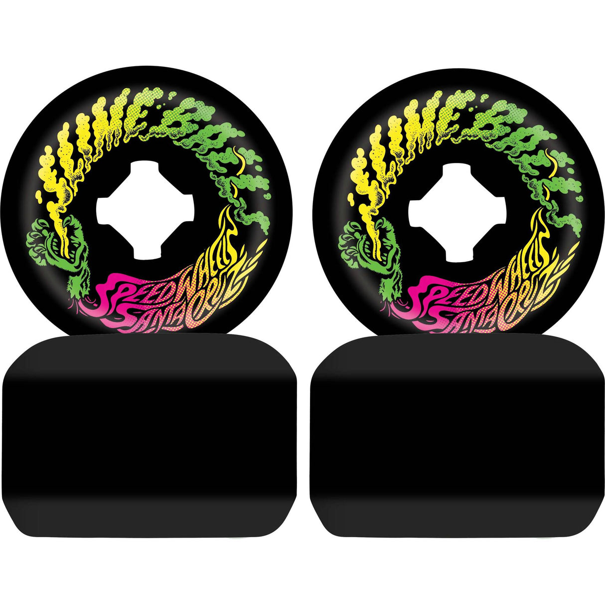Santa Cruz Slime Balls Vomit Mini Skateboard Wheels - Black 54mm