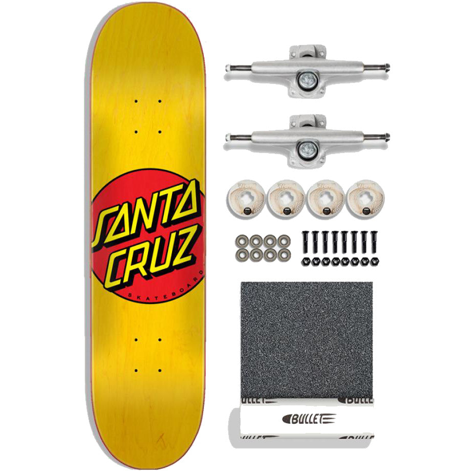 Santa Cruz Classic Dot Complete Skateboard Kit - Yellow 7.75"