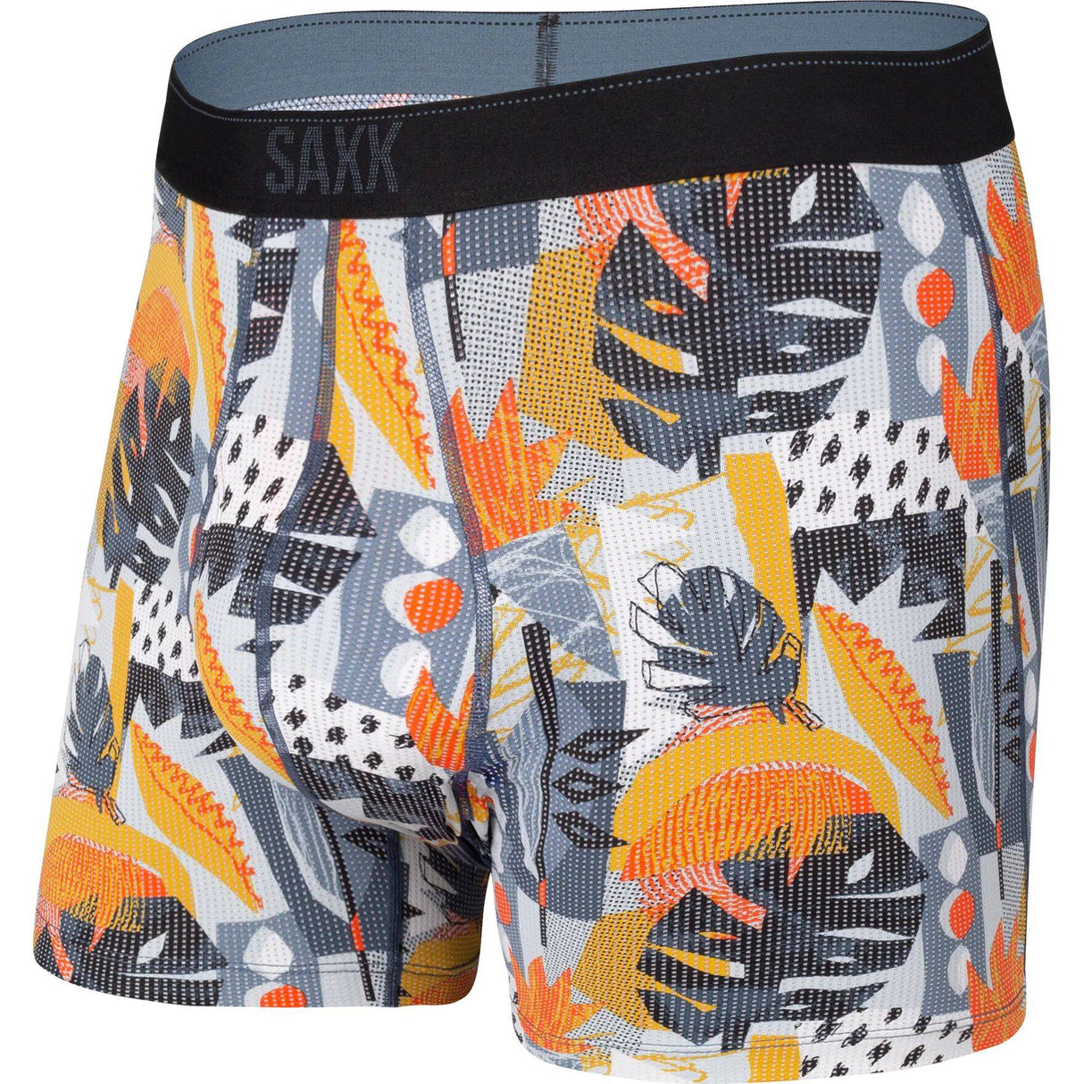 Saxx Quest Boxer Briefs - Blue Cut Work Tropical