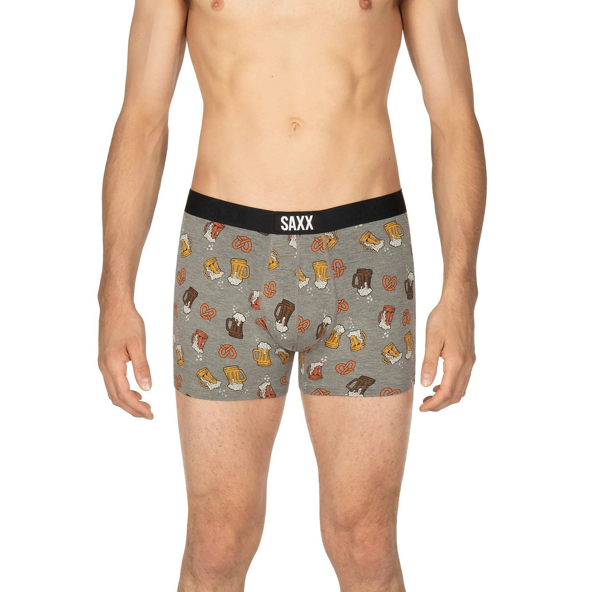 Saxx Vibe Boxer Briefs - Grey Beer Cheers