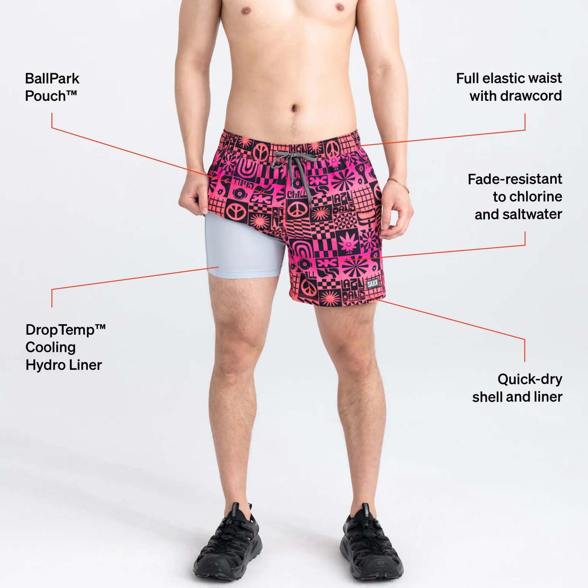 Saxx Oh Buoy Swimming Shorts - Lazy Days