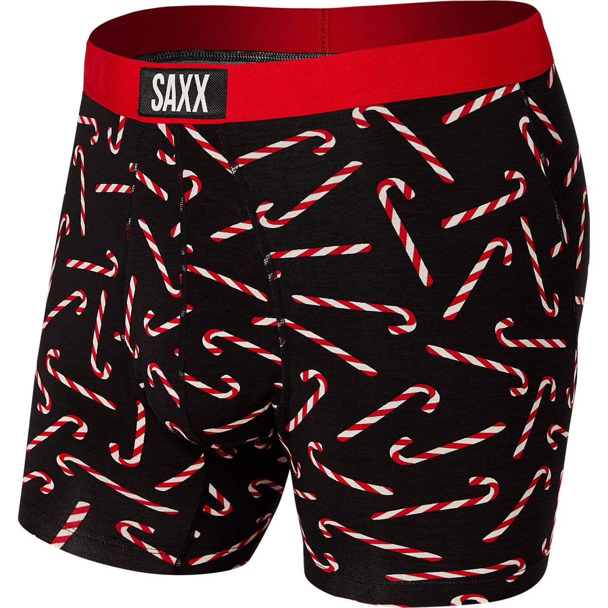 Saxx Vibe Boxer Briefs - Black Candy Canes