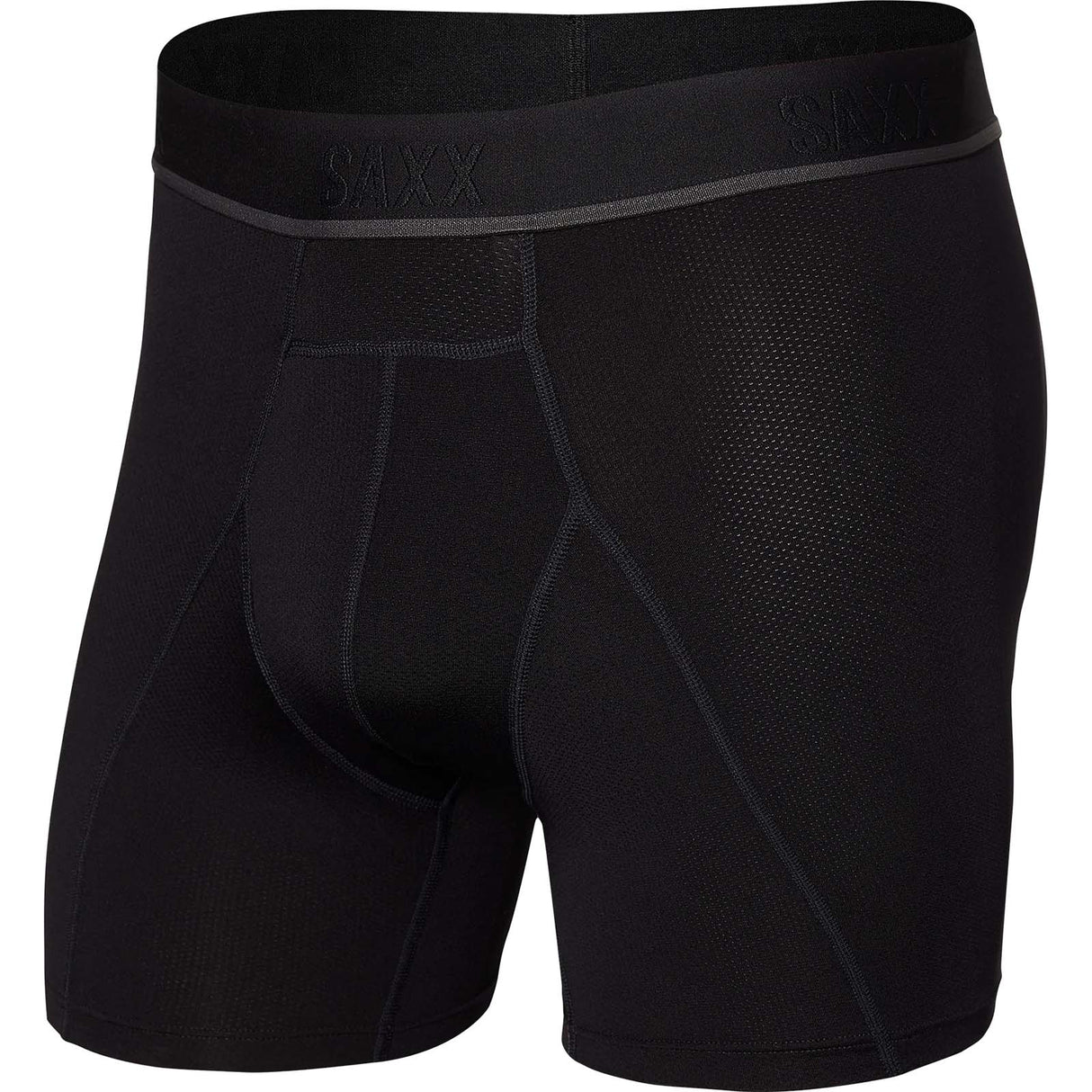 Saxx Kinetic Light-Compression Mesh Boxer Brief - Blackout
