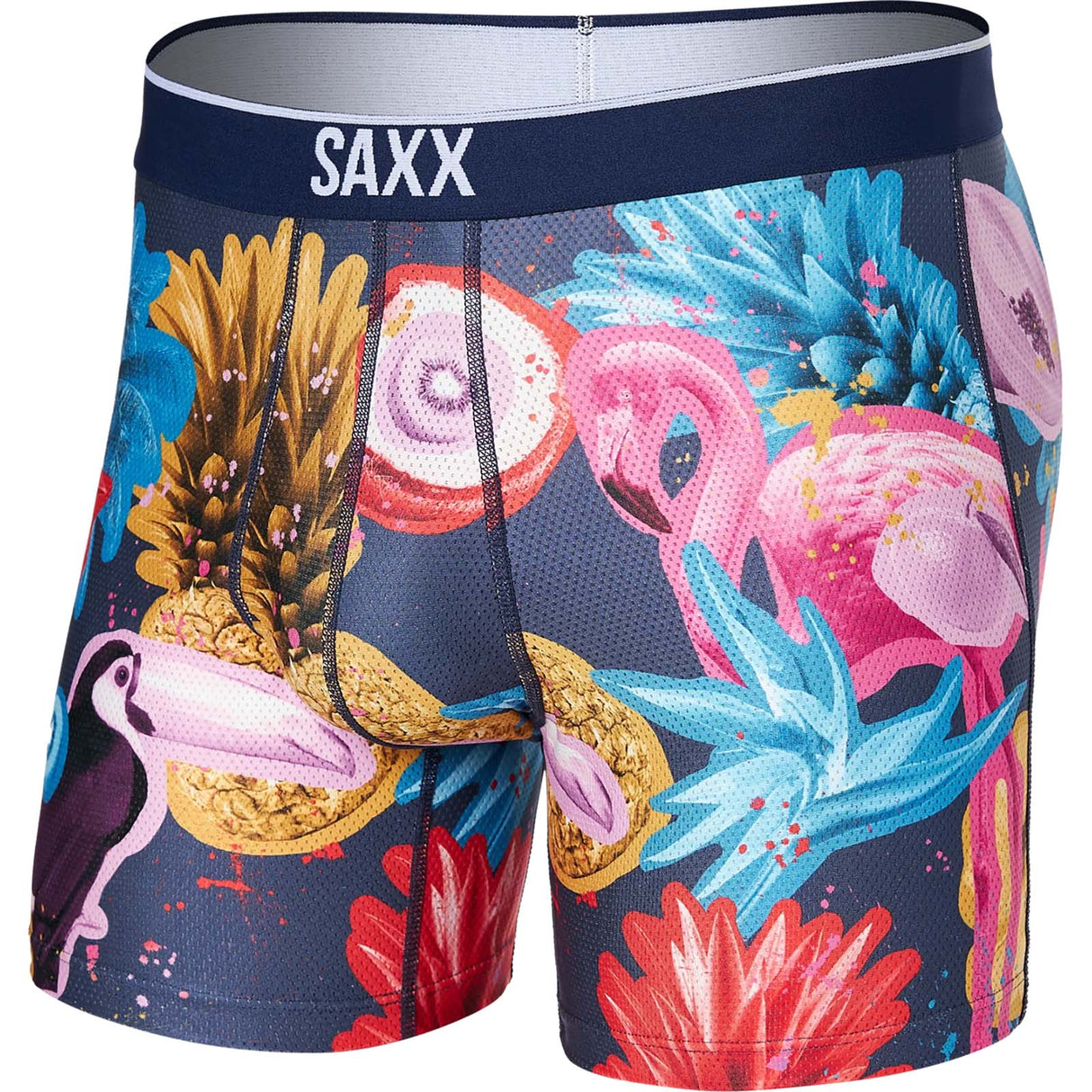Saxx Volt Breathable Mesh Boxer Brief - Tropical Punch Blue