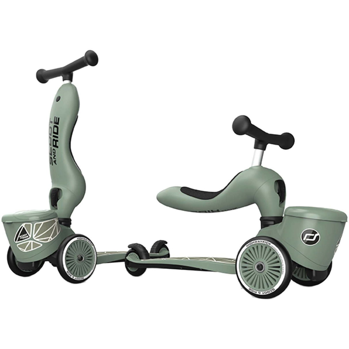 Scoot and Ride Highway Kick 1 Lifestyle Kids Scooter - Green Lines