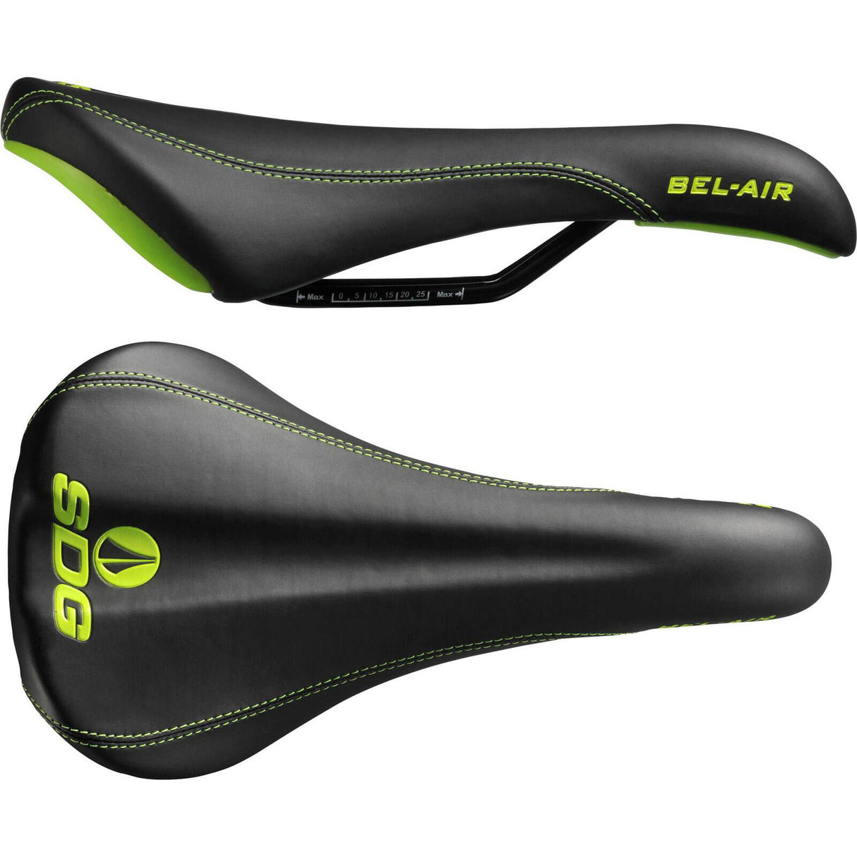 SDG Bel Air Steel Rail Saddle - Black/Green