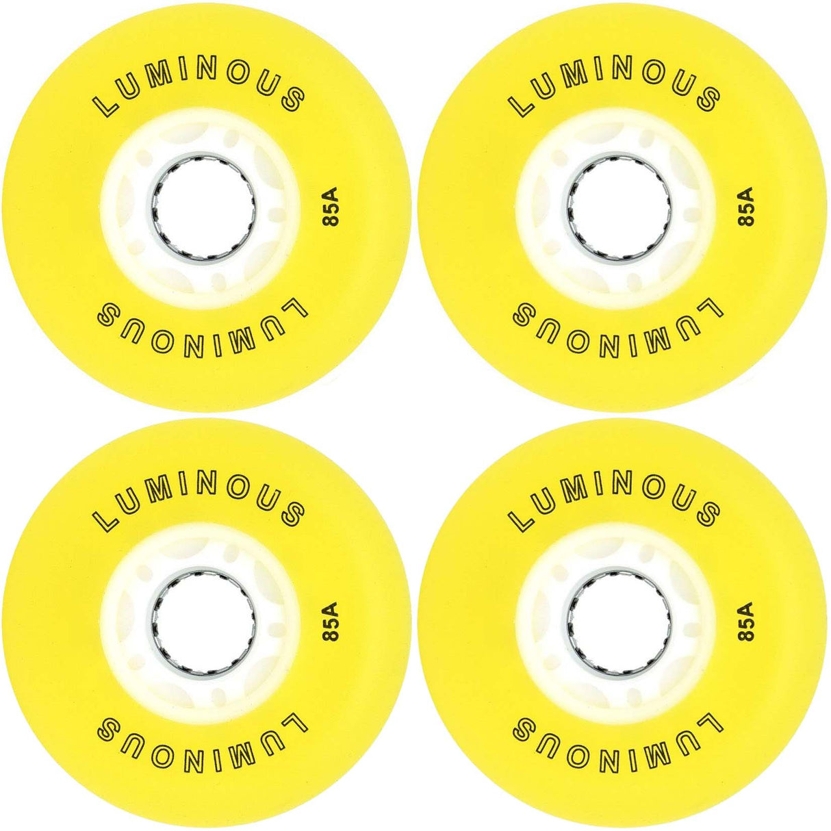 SEBA Luminous Inline Skate Wheels - Yellow/White 72mm