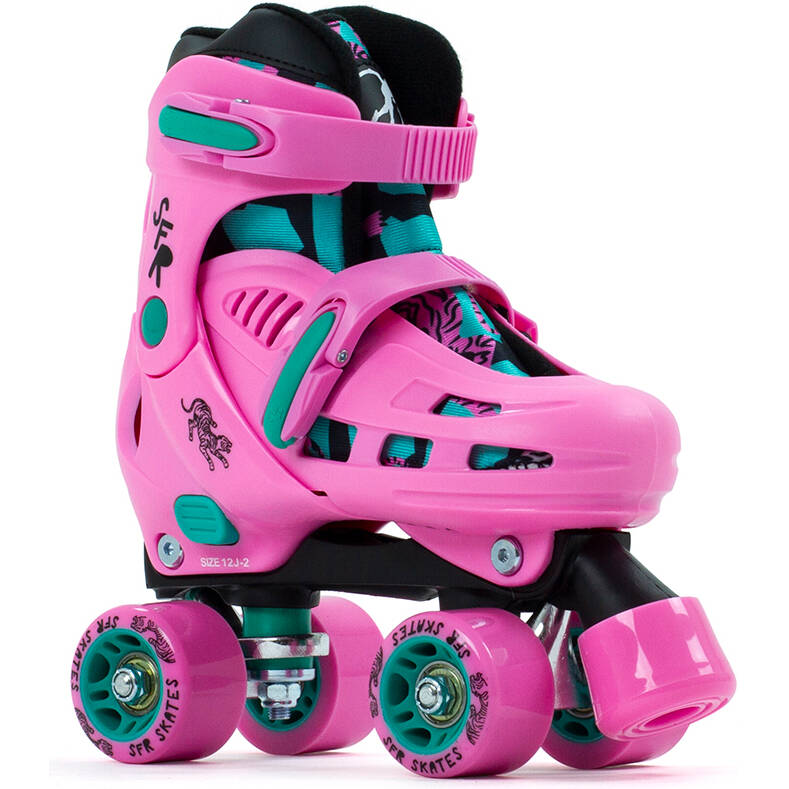 SFR Storm Quad Roller Skates - Pink/Green LRG (Size UK3 - Size UK6)