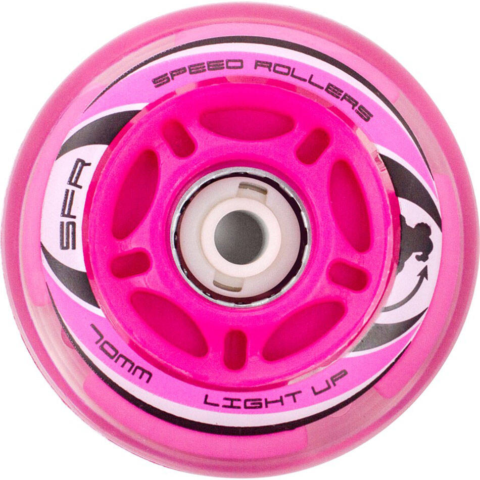 SFR Light Up Inline Skate Wheels - Pink 72mm