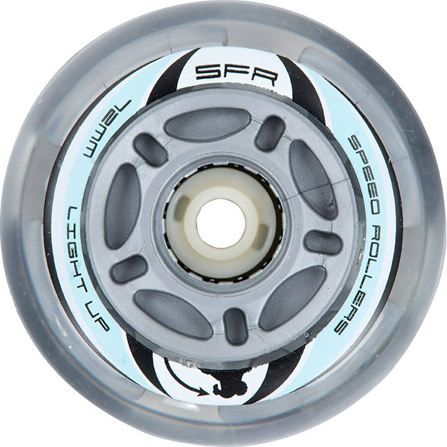 SFR Light Up Inline Skate Wheels - Silver 70mm