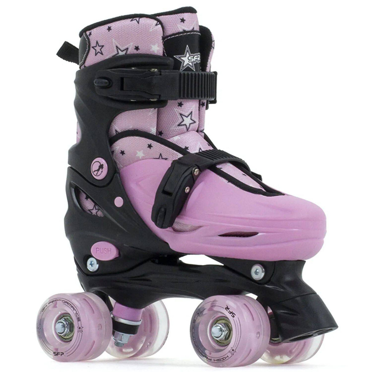SFR Nebula Lights Adjustable Roller Skates - Black/Pink