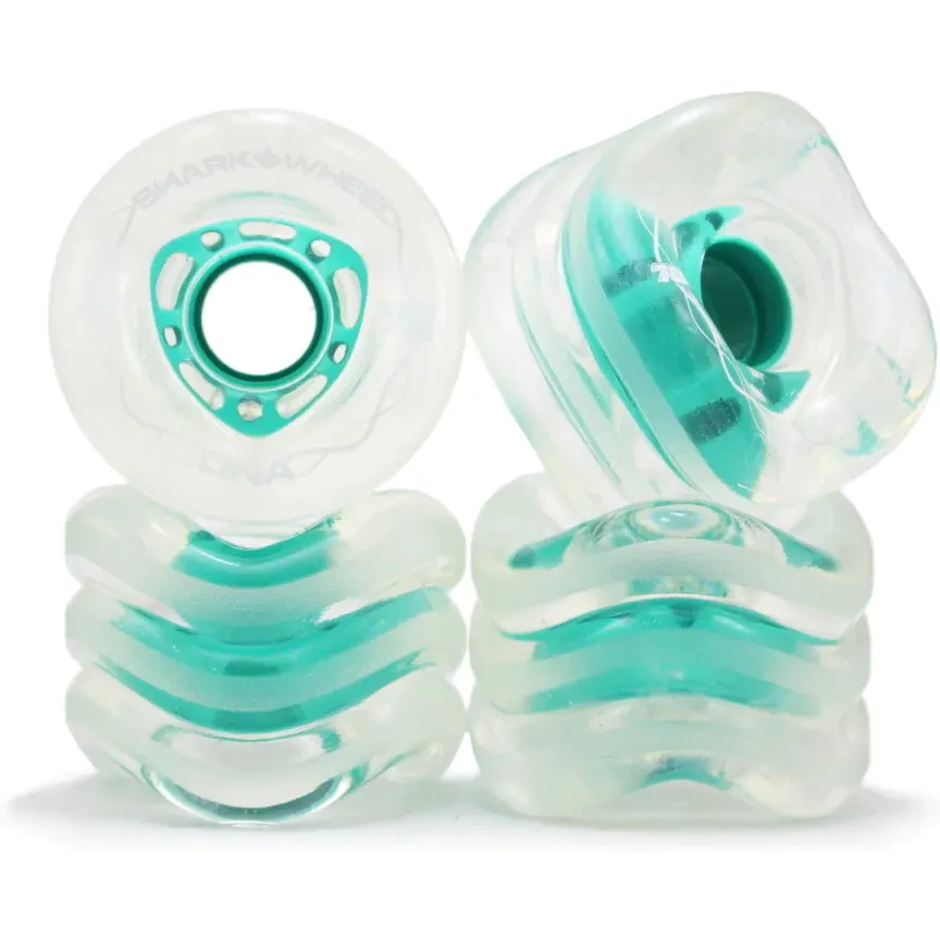 Shark DNA 72mm 78a Longboard Wheels - Clear/Mint