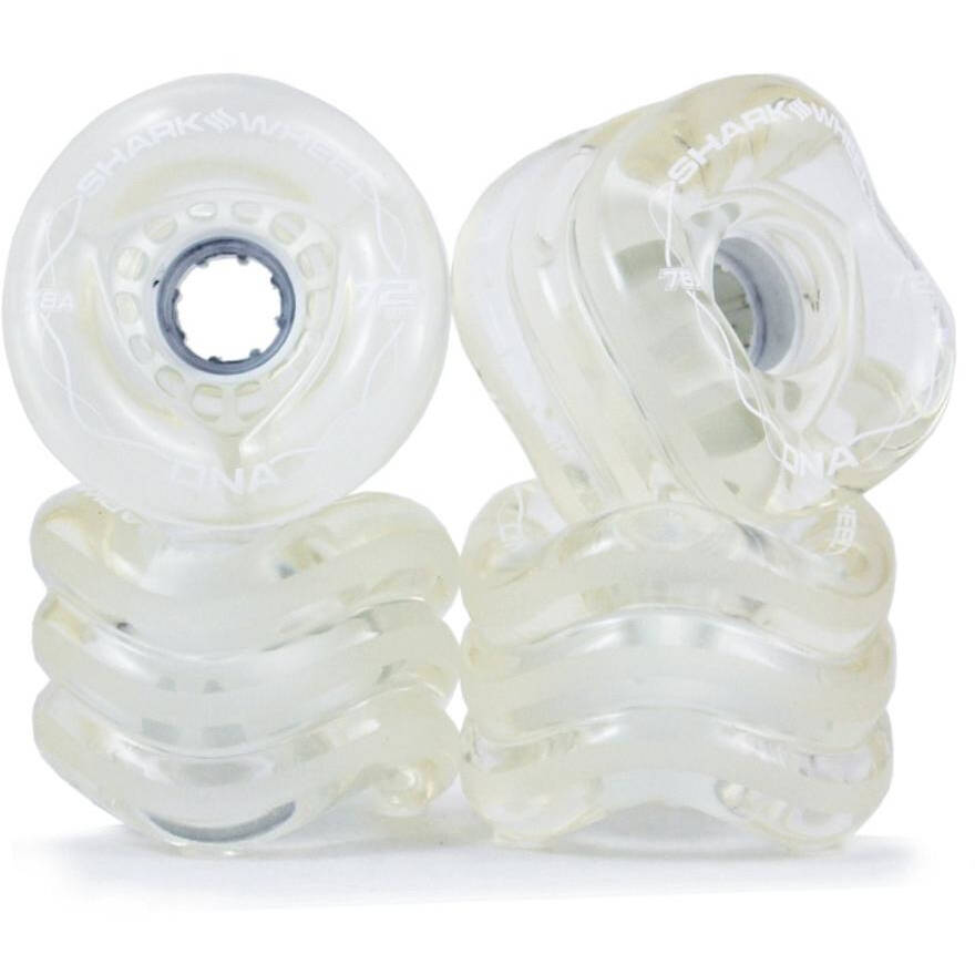 Shark DNA 72mm 78a Longboard Wheels - Clear/White