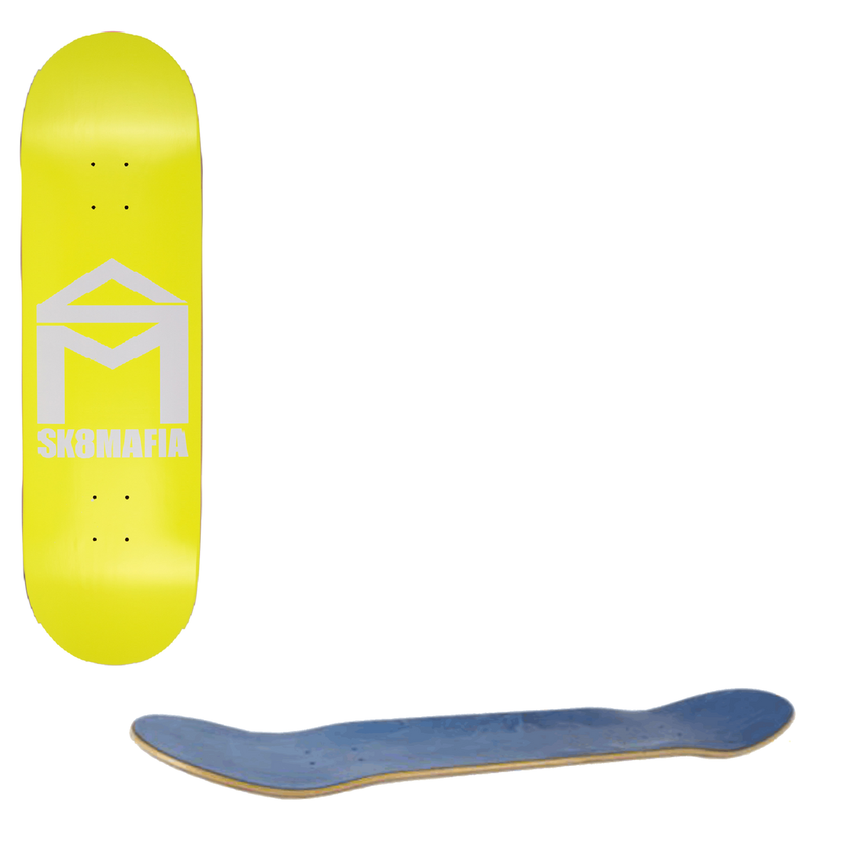 Sk8 Mafia Flo Series House Logo Skateboard Deck - Fluor Yellow 8.5"