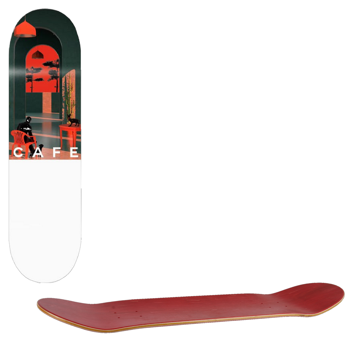Skateboard Cafe Endure Skateboard Deck - Green 8.25''