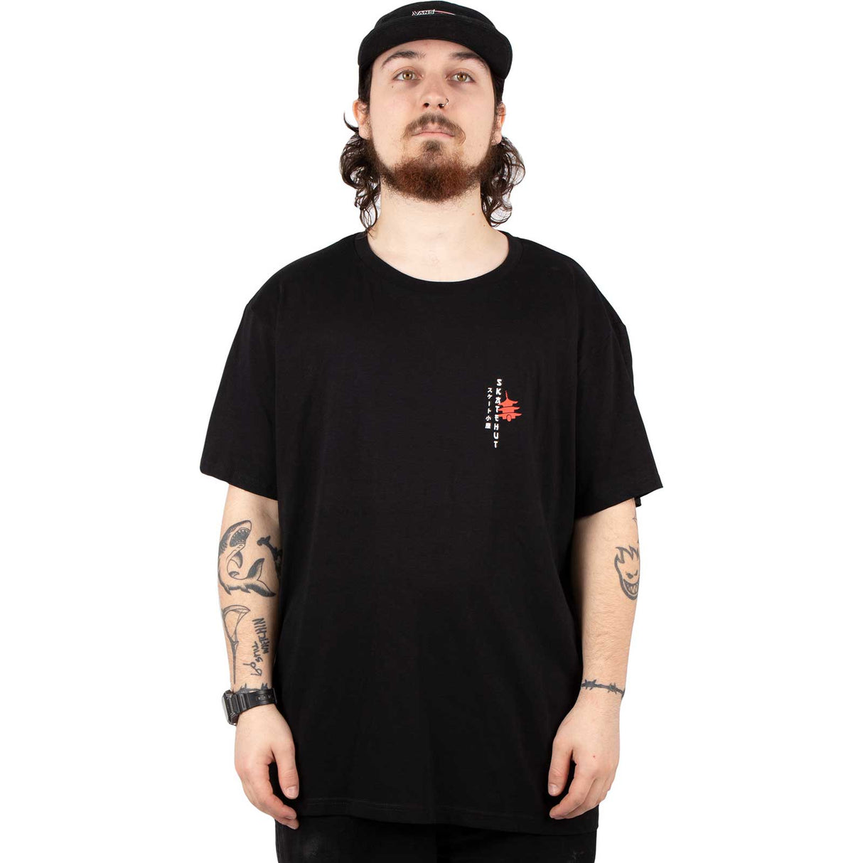 SkateHut Organic Pagoda T Shirt - Black