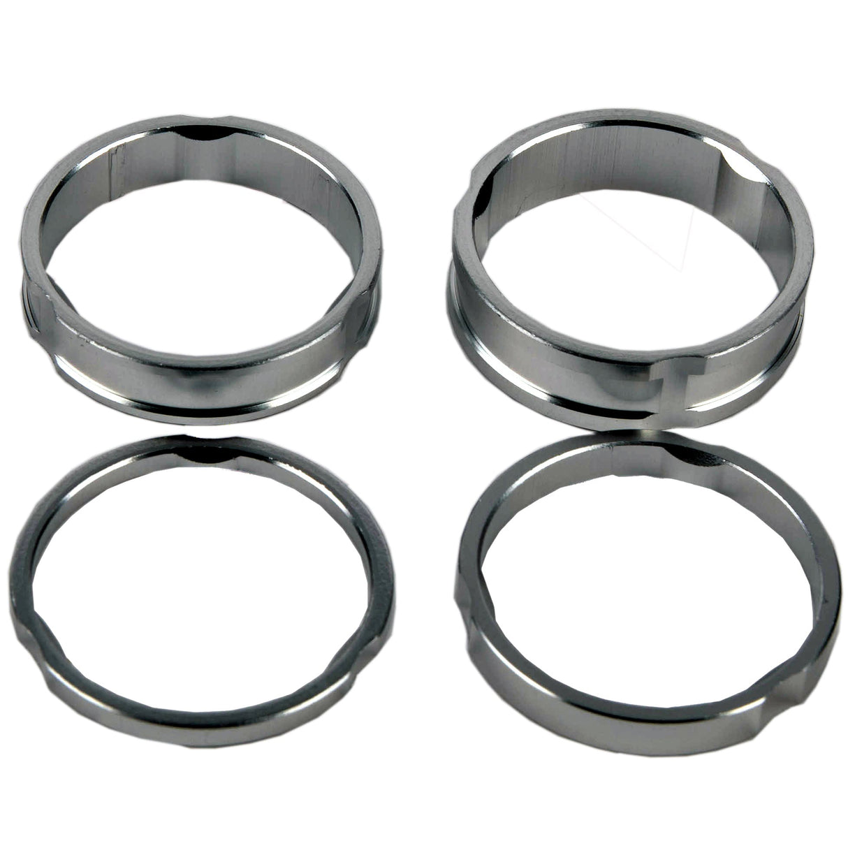 SkateHut Aluminium 6061 T6 Headset Spacer Set - Silver (Pack of 4)