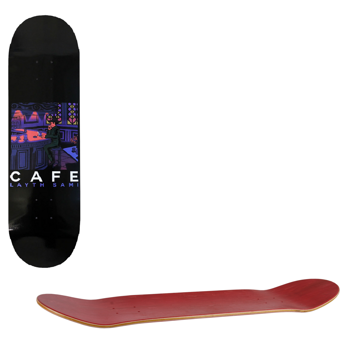 Skateboard Cafe Barfly Skateboard Deck - Black 8.5"