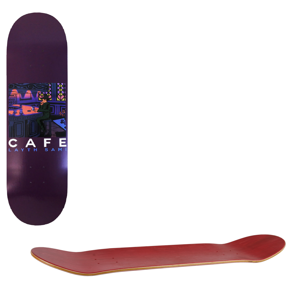 Skateboard Cafe Barfly Skateboard Deck - Purple 8"