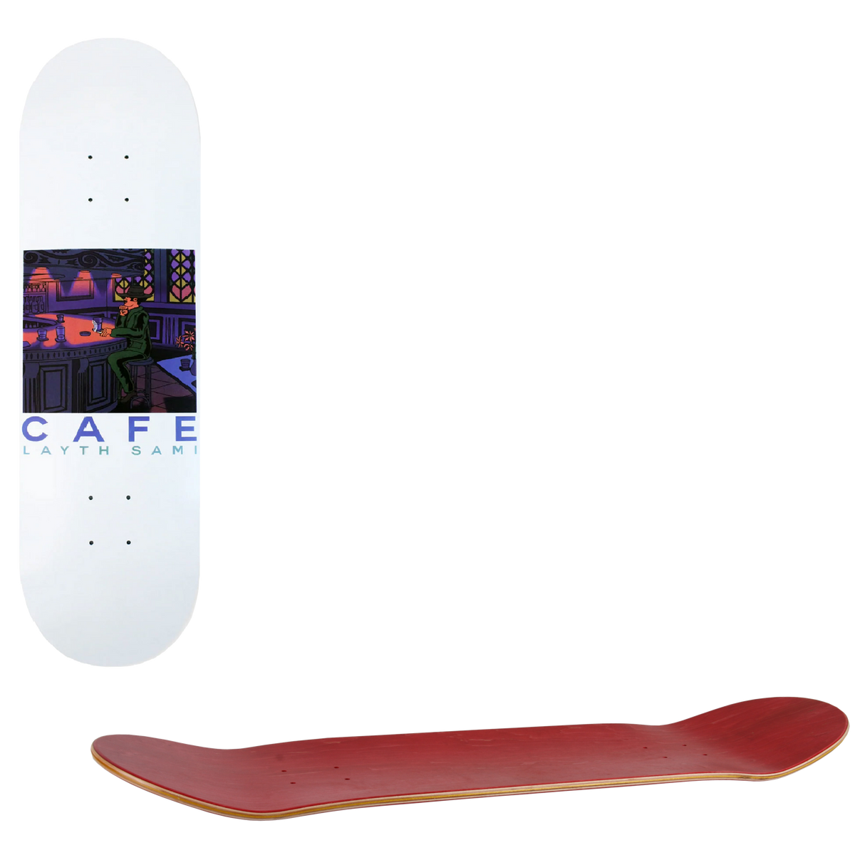 Skateboard Cafe Barfly Skateboard Deck - White 8.25"