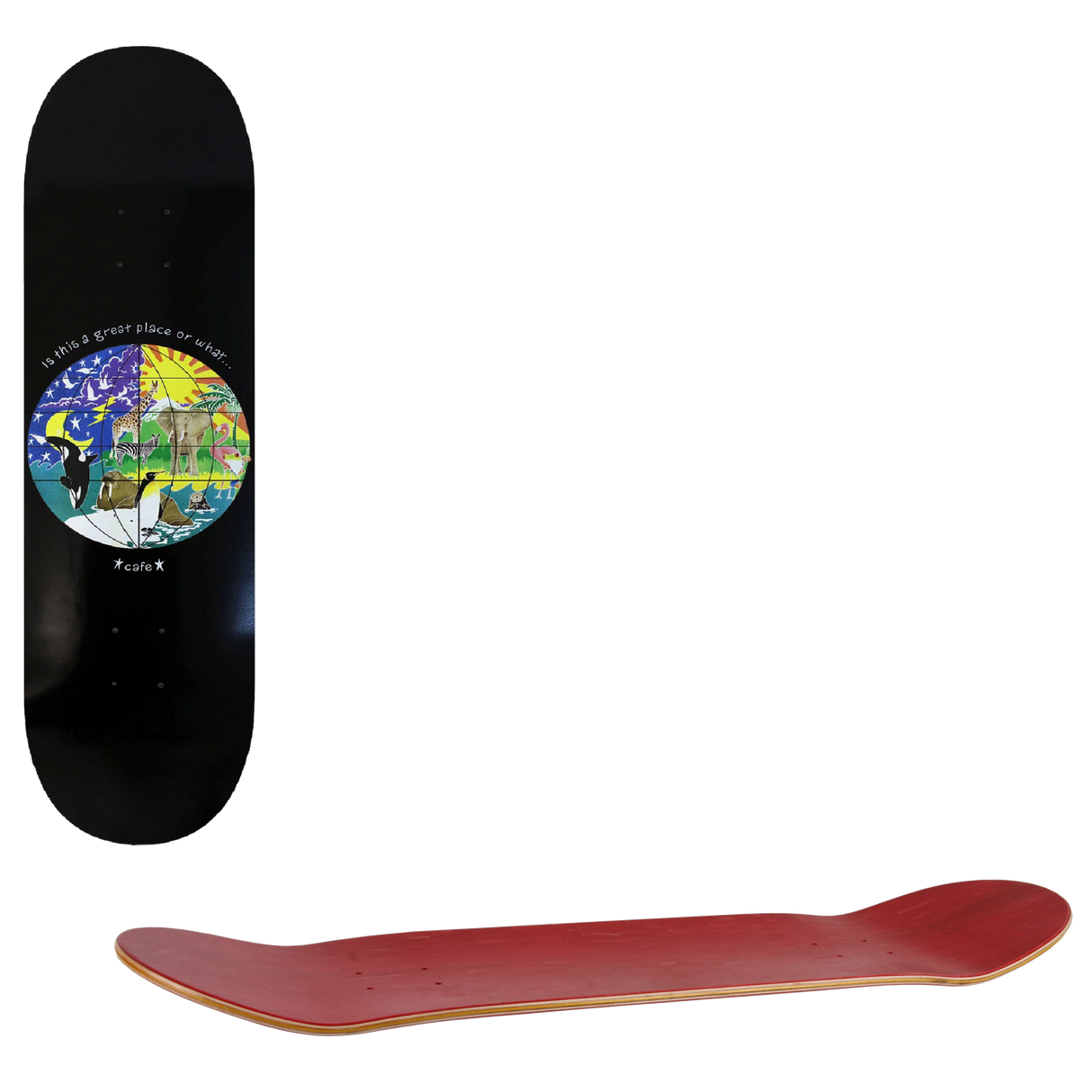 Skateboard Cafe Great Place Skateboard Deck - Black 8.25"