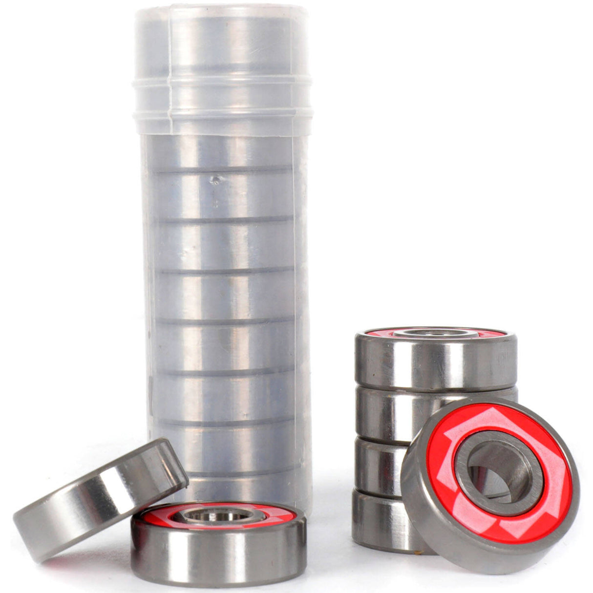 SkateHut Logo ABEC 9 Bulk Box Scooter Bearings - Black/Red (Pack of 100)
