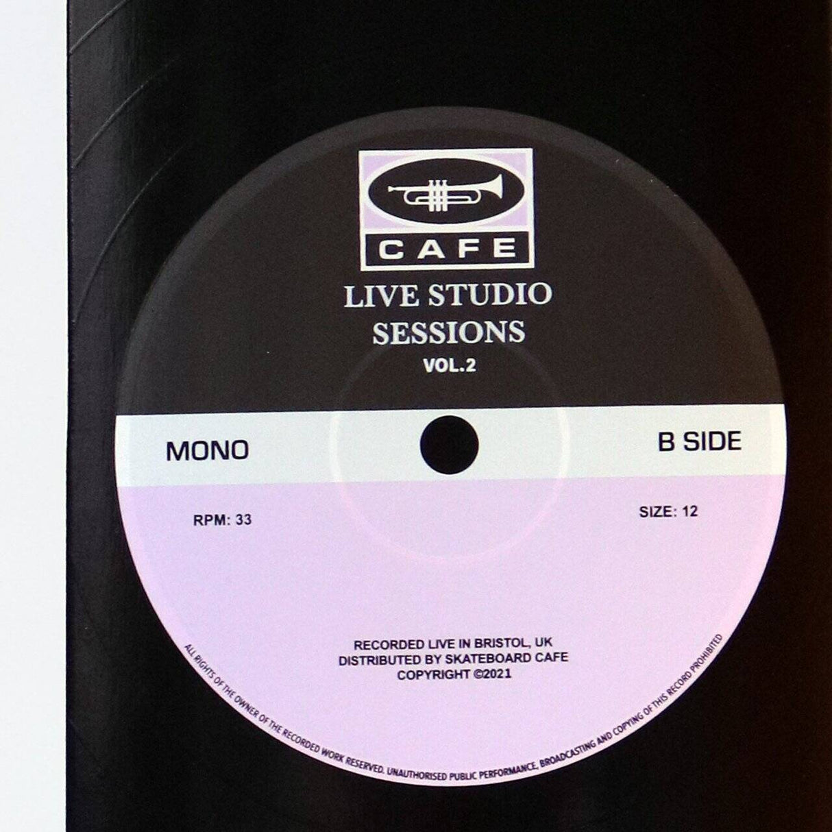 Skateboard Cafe ''45'' Skateboard Deck - Black/Lavender 8.38''