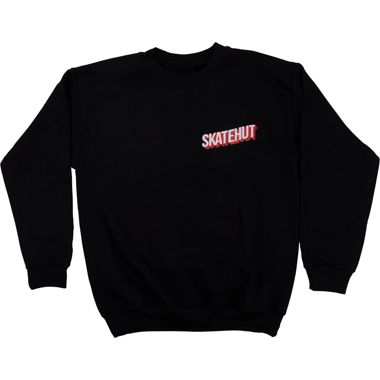 SkateHut 3D Stacked Kids Sweatshirt - Black
