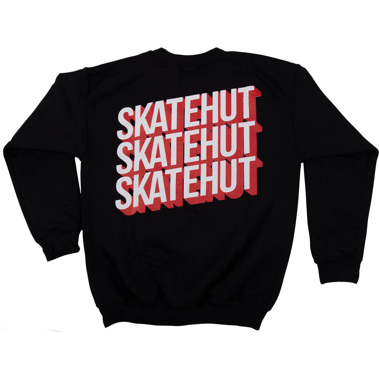 SkateHut 3D Stacked Kids Sweatshirt - Black