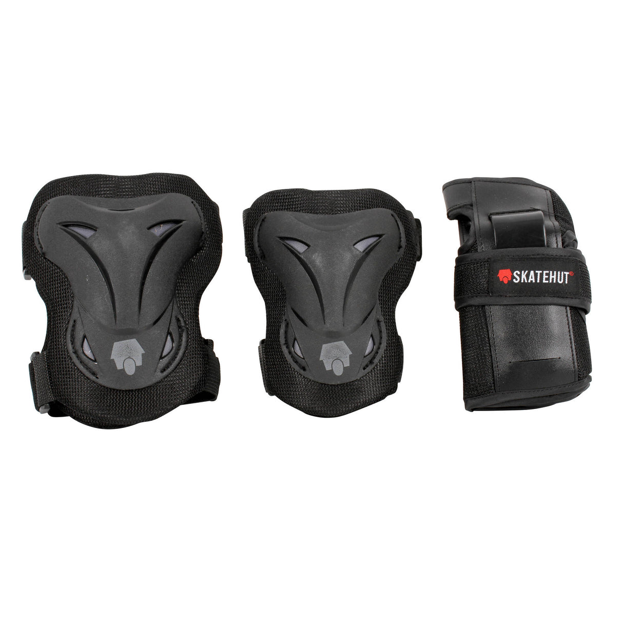 SkateHut Basic Pad Set - Black/Grey XS