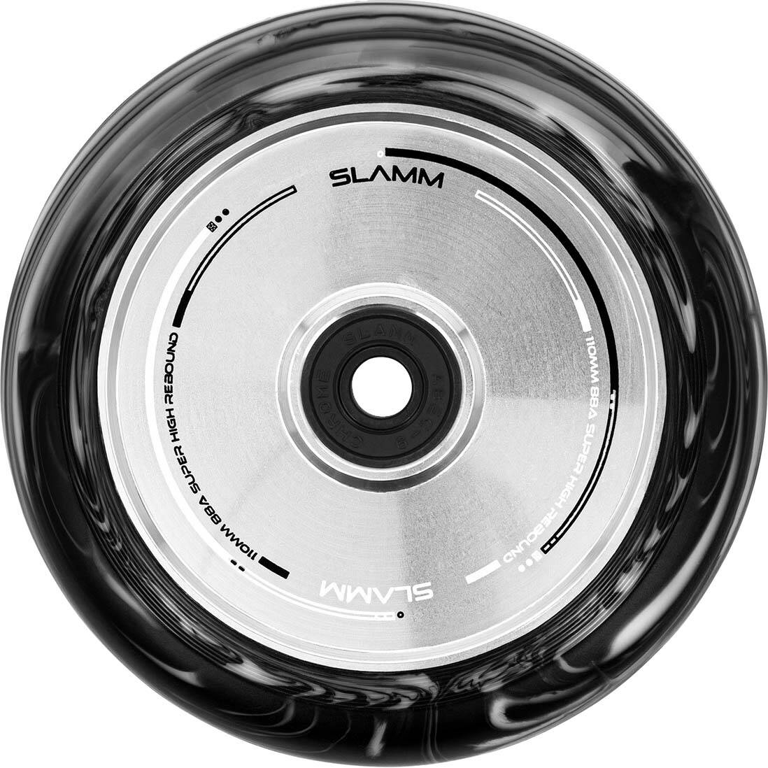 Slamm Swirl Hollow Core 110mm Scooter Wheel - Black/White