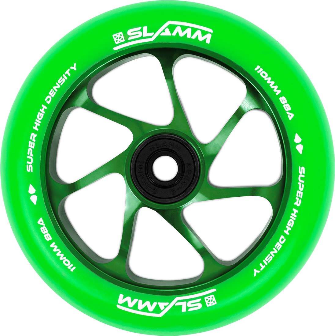 Slamm Team 110mm Scooter Wheel - Green/Green
