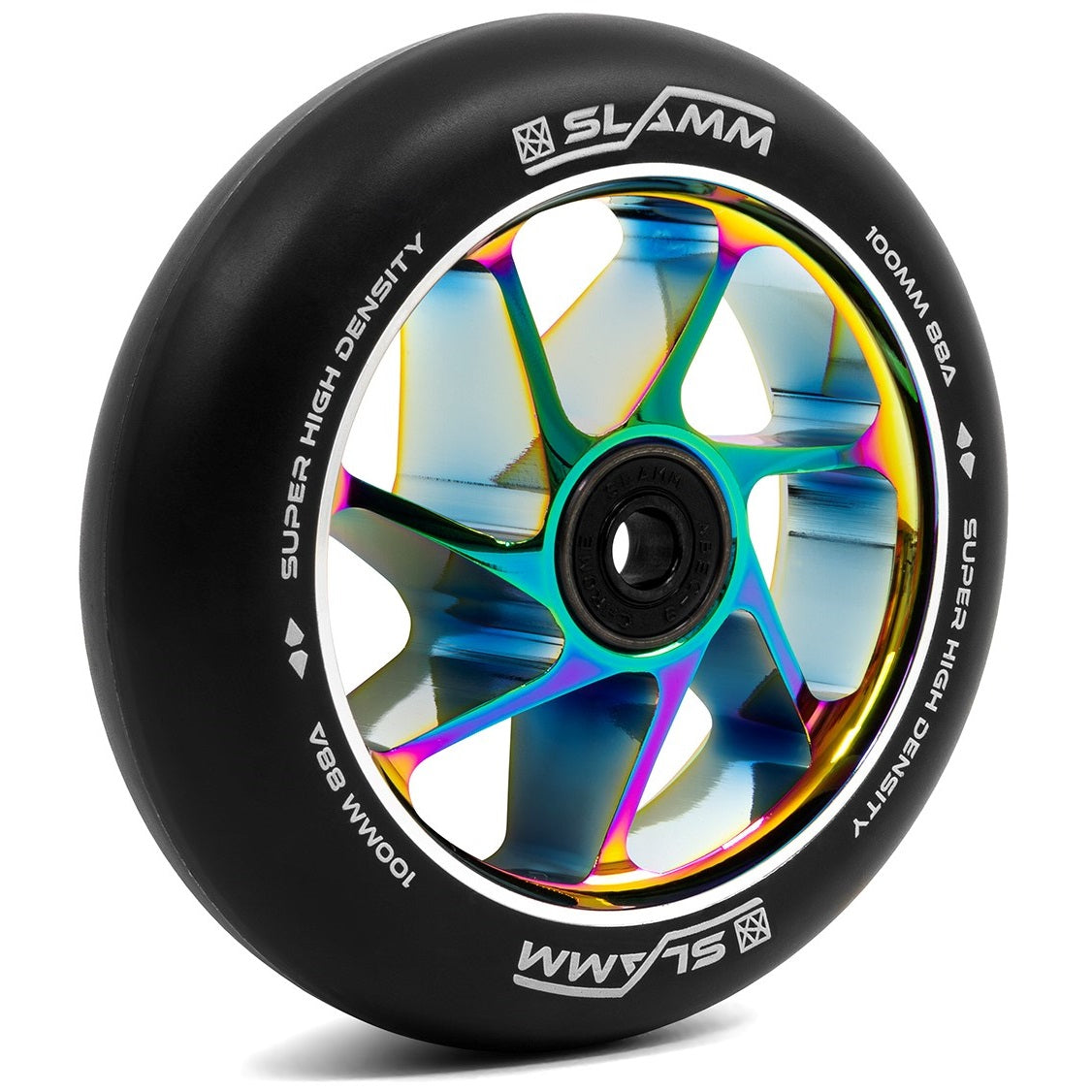 Slamm Team 100mm Scooter Wheel - Black/Neochrome
