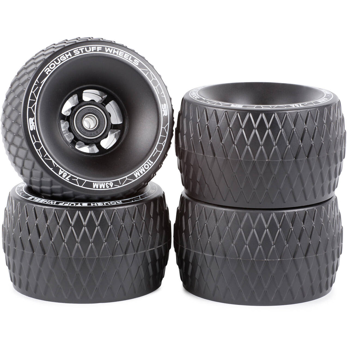 Slick Revolution Rough Stuff 78a Skateboard Wheels (4 Pack) - Black