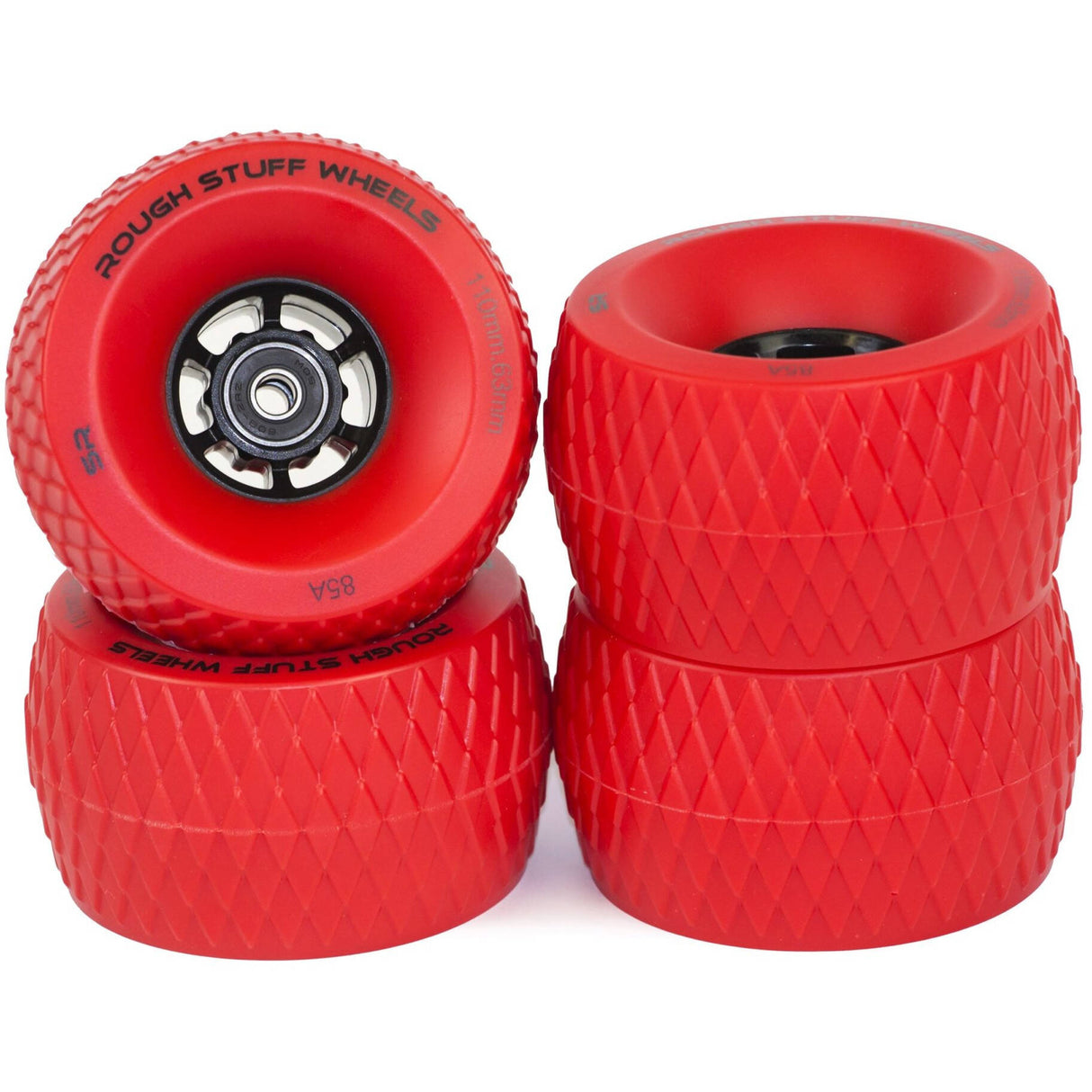 Slick Revolution Rough Stuff 85a Skateboard Wheels (4 Pack) - Red