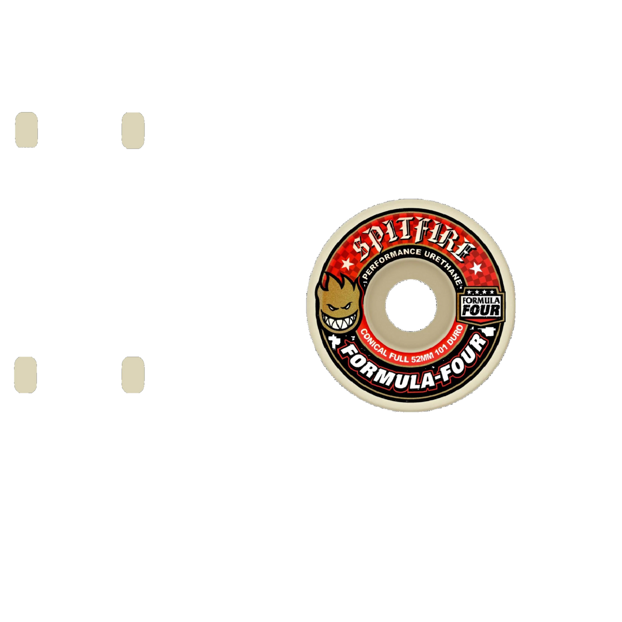 Spitfire Formula Four Conical Full 101D Skateboard Wheels - Red 52mm